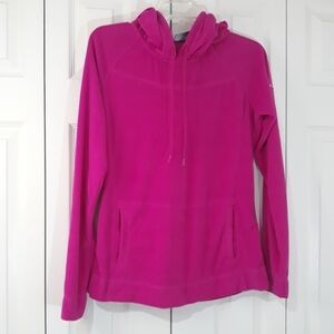 Columbia Long-Sleeve Hoodie Fleece Pink Fuchsia Sweatershirt Top Size Medium